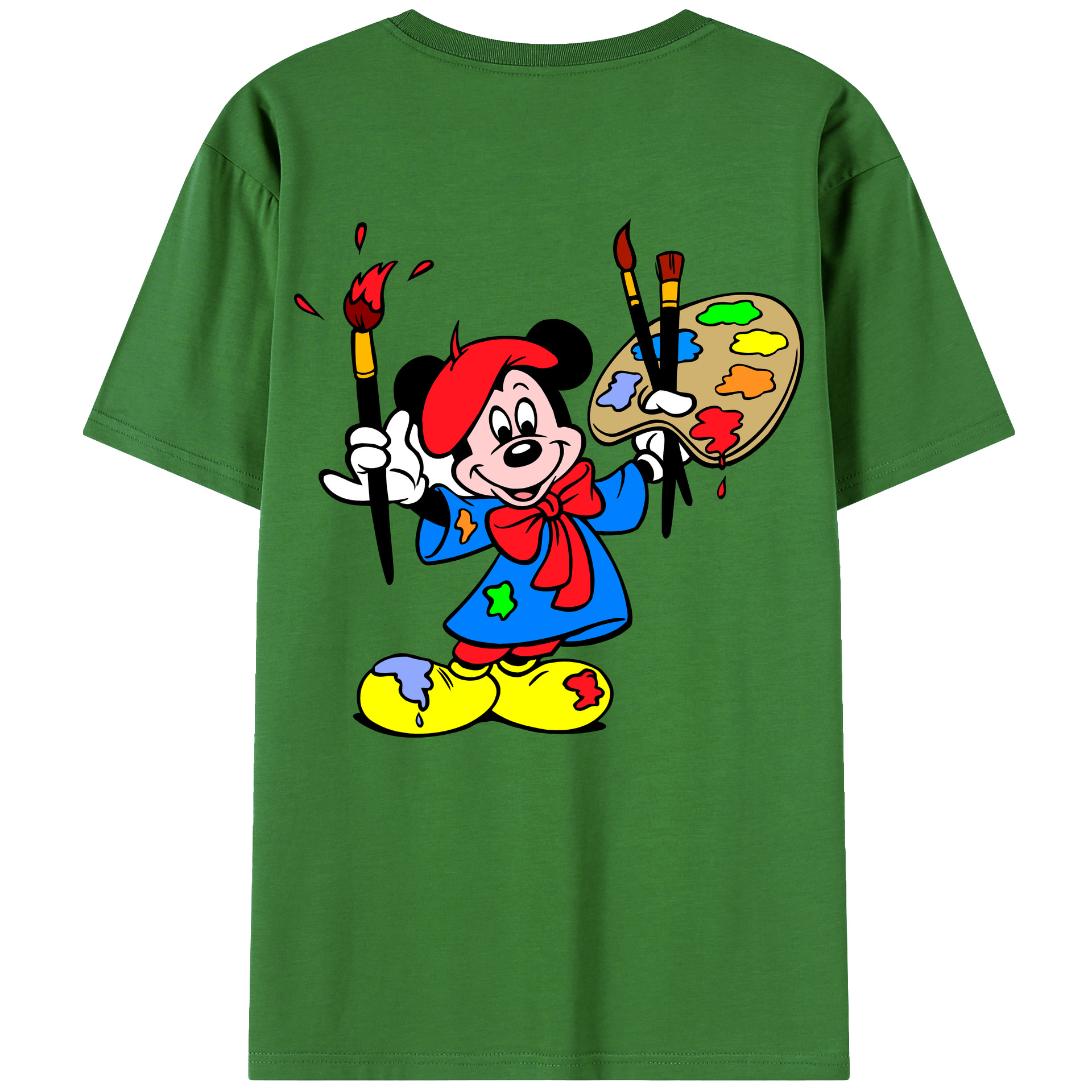 （画像用） ミッキーマウス Mickey Mouse レディース半袖Tシャツ(バックプリント)
